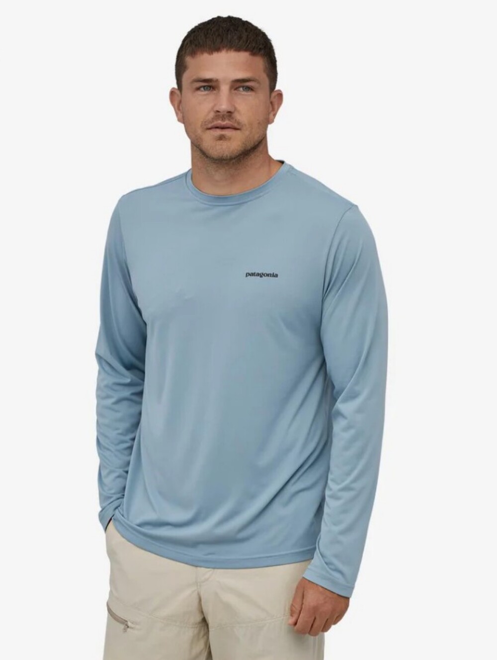 Patagonia Men's Long-Sleeve Beach Shirt- Light Blue M
